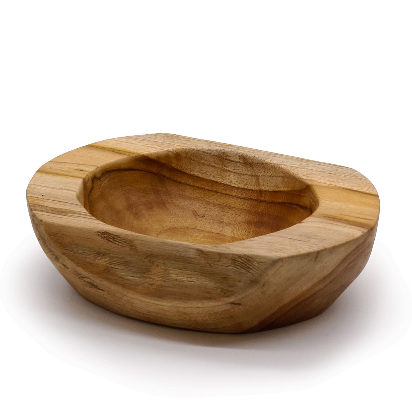 Große Schale aus massivem Teakholz - Naturform