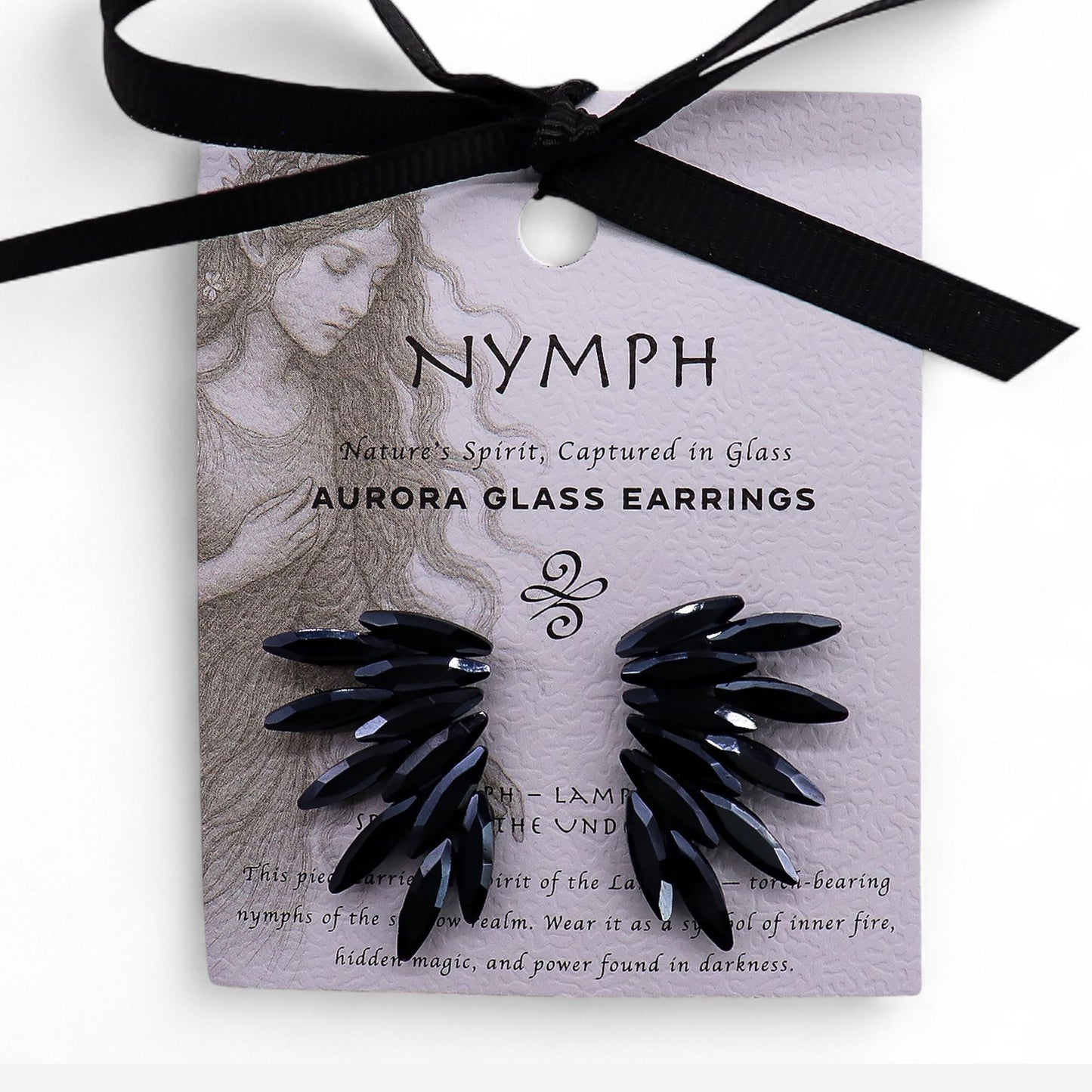 Ohrringe 'Jet Black' – Vintage Glas mit geheimnisvoller Symbolik