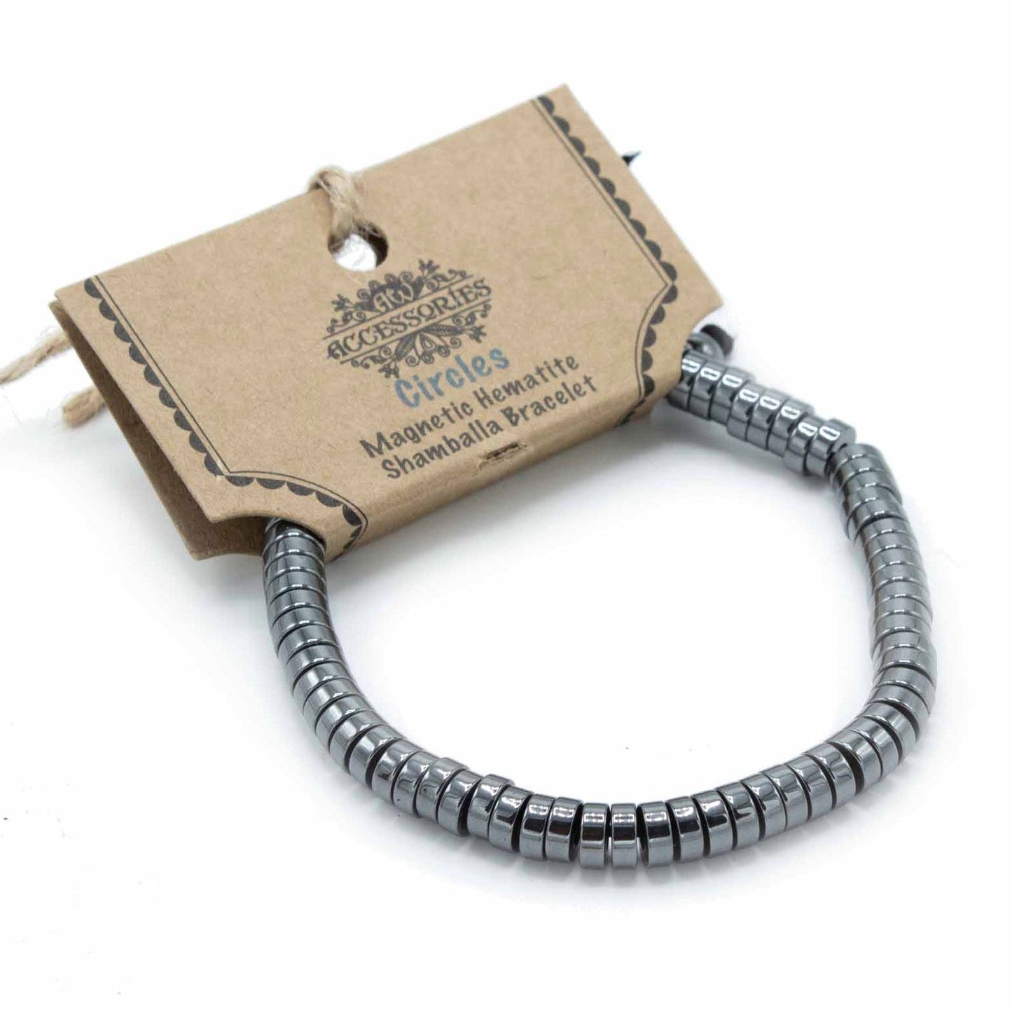 Shamballa Armband aus magnetischem Hämatit mit Kreisperlen