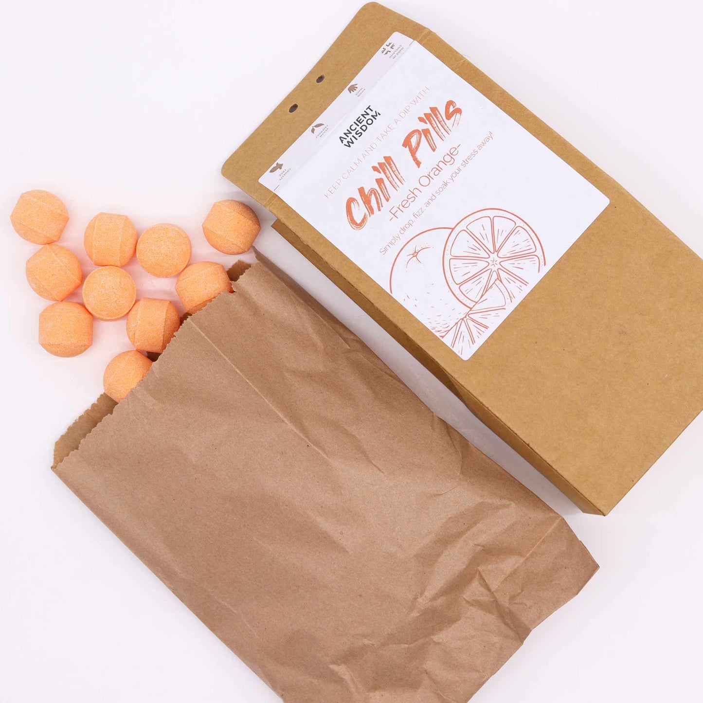 Fresh Orange Mini-Badebomben Geschenkset – 30 Stück für sprudelnde Frische