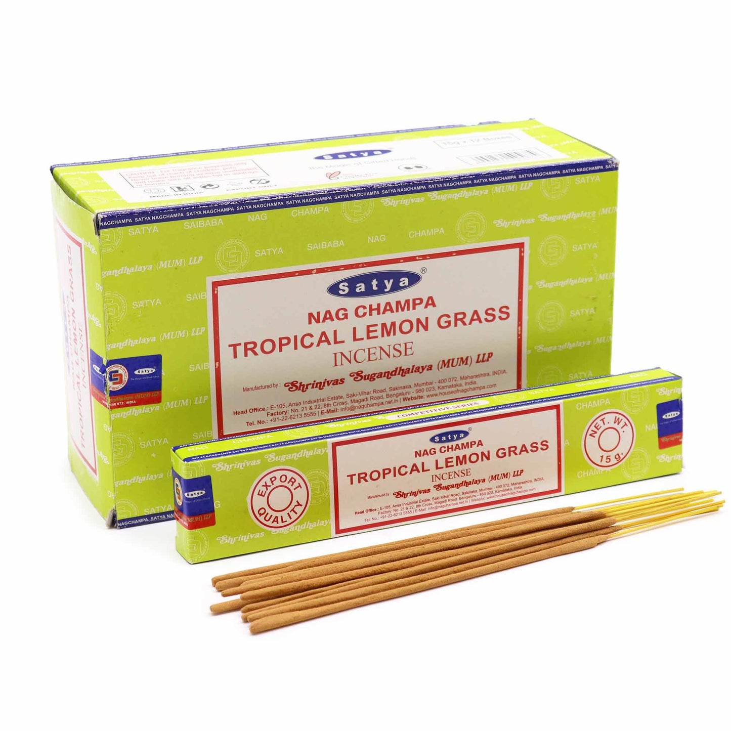 SATYA Räucherstäbchen Tropical Lemongrass - 15 Stück, handgerollt