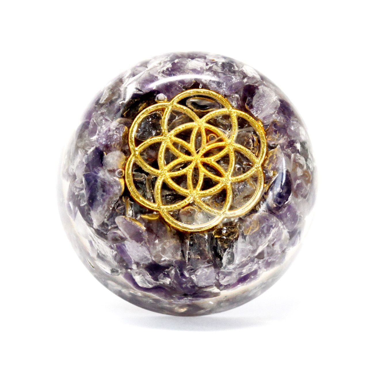 Orgonit-Dom mit Amethyst - Handgefertigter Briefbeschwerer & Energieschmuck