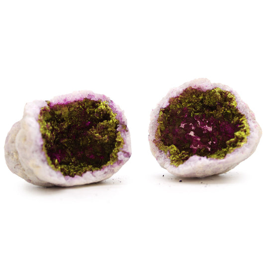 Natürliche Calcit-Geode in Rosa & Gold - Einzigartiges Dekorationsobjekt