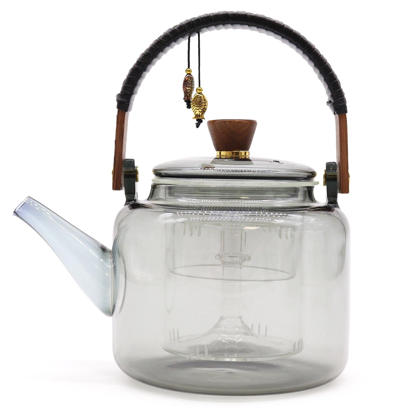Glas-Teekanne mit Dampfsystem Anthrazit – 1000ml mit Edelstahlfilter