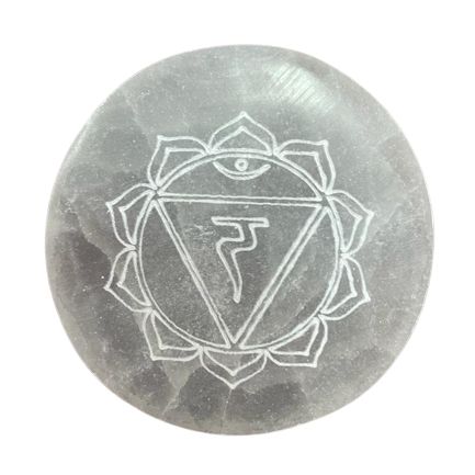 Selenit Chakra-Set: 7 handgeschnitzte Ladeplatten für Energie & Harmonie