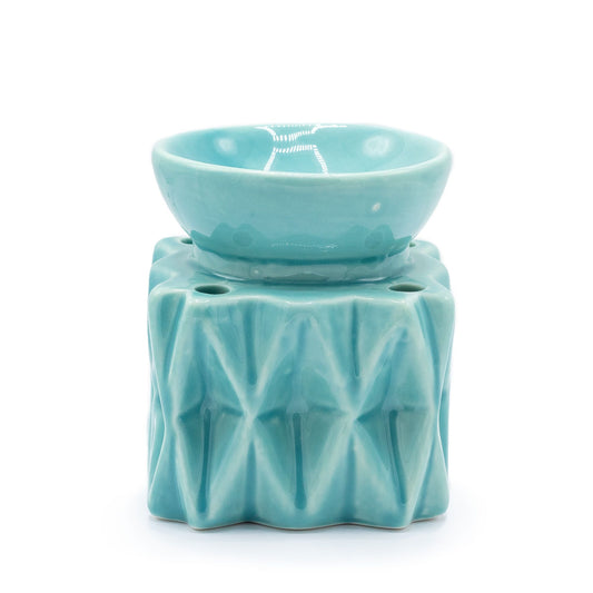 Keramik-Ölbrenner in Blau – Zeitloses geometrisches Design