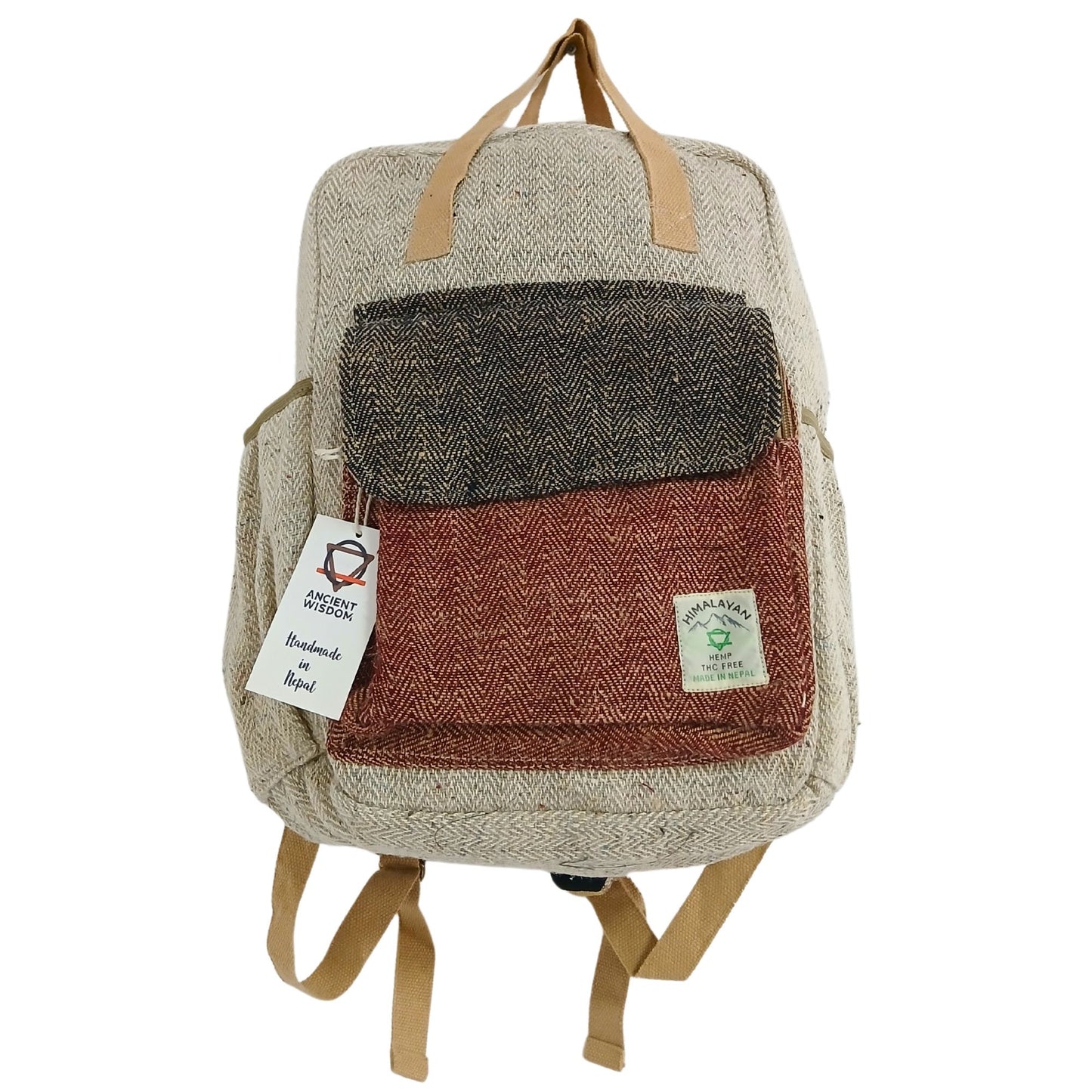 Nepal Rucksack aus Hanf & Baumwolle – Handgefertigter Alltagsbegleiter