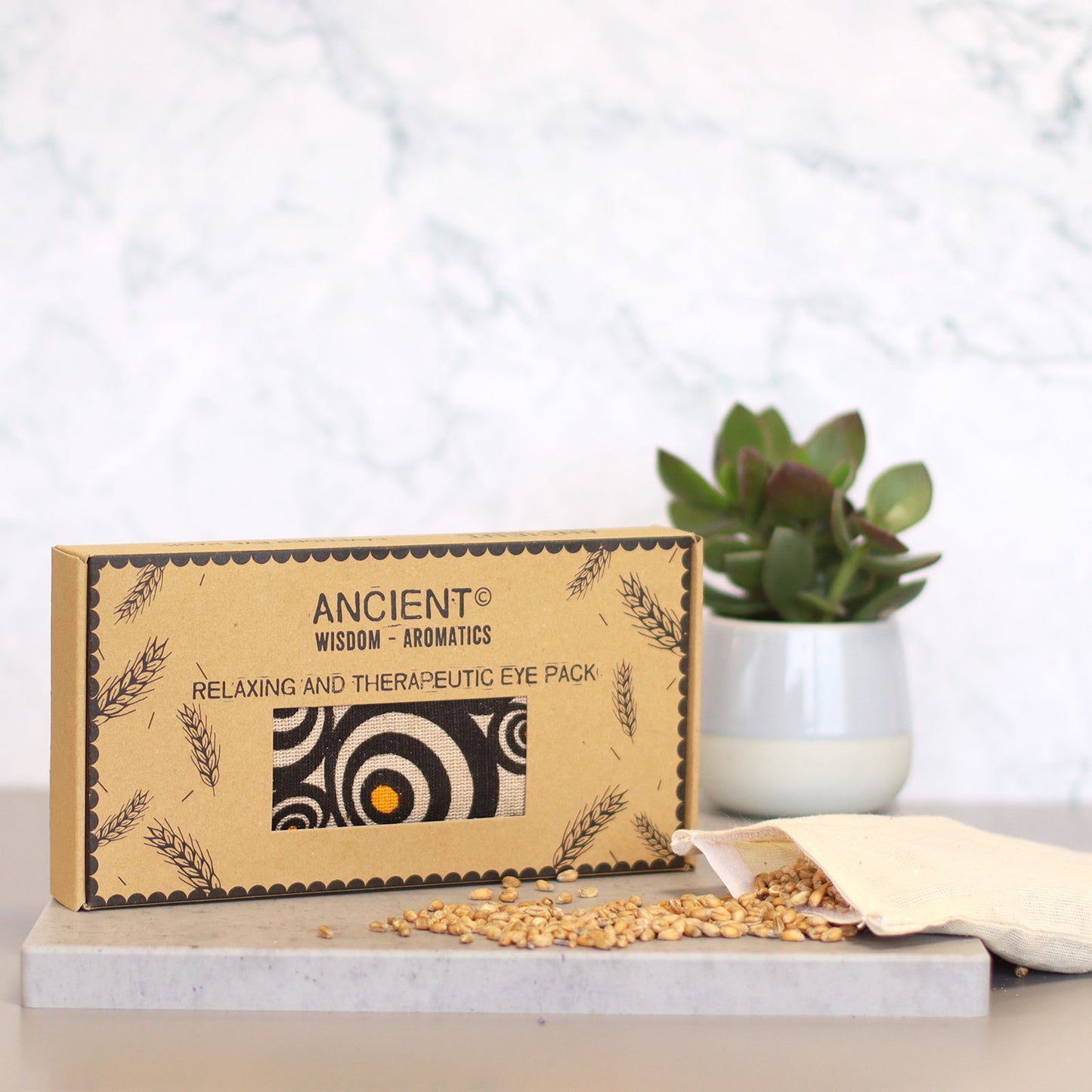 Entspannungs-Augenkissen mit Lavendelduft – Naturbaumwolle & Juco in Geschenkbox