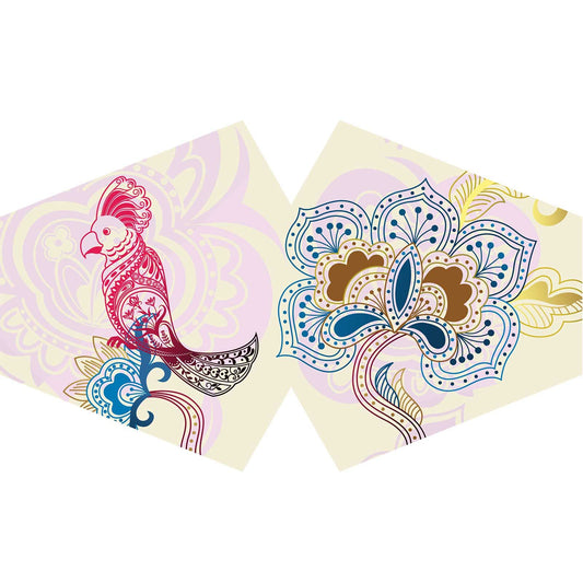 Wiederverwendbare Gesichtsmaske 'Mandala Papagei' für Erwachsene