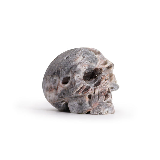 Handgeschnitzter Kalzit-Geoden-Schädel – Einzigartiges Naturkunstwerk (ca. 4,5 cm)