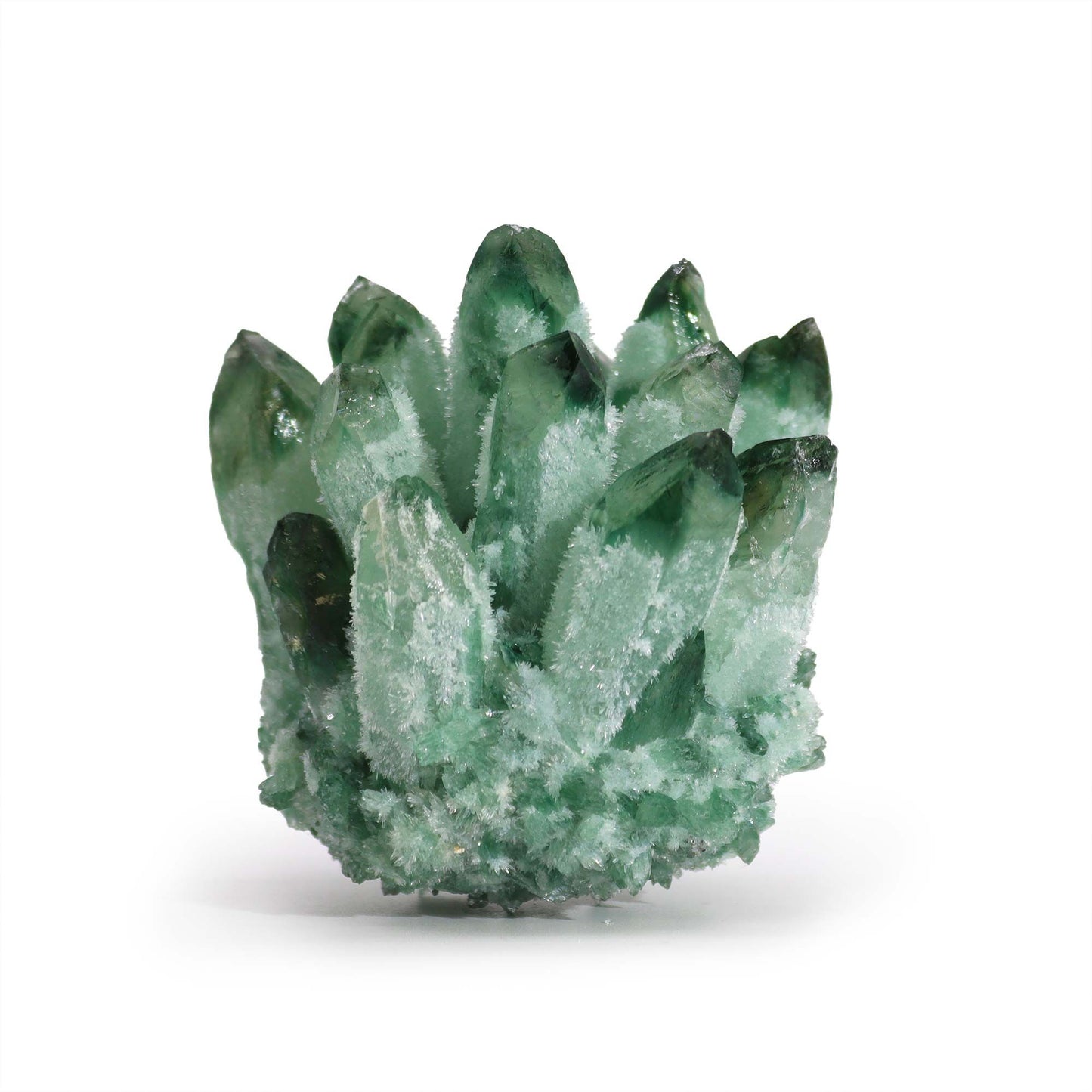 Handgefertigter Grüner Geisterquarz-Cluster – Einzigartiges Naturkunstwerk