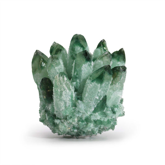 Handgefertigter Grüner Geisterquarz-Cluster – Einzigartiges Naturkunstwerk