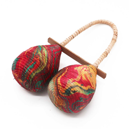 Maraca Doppelschleifen – Handgefertigte Rassel aus Natur-Rattan
