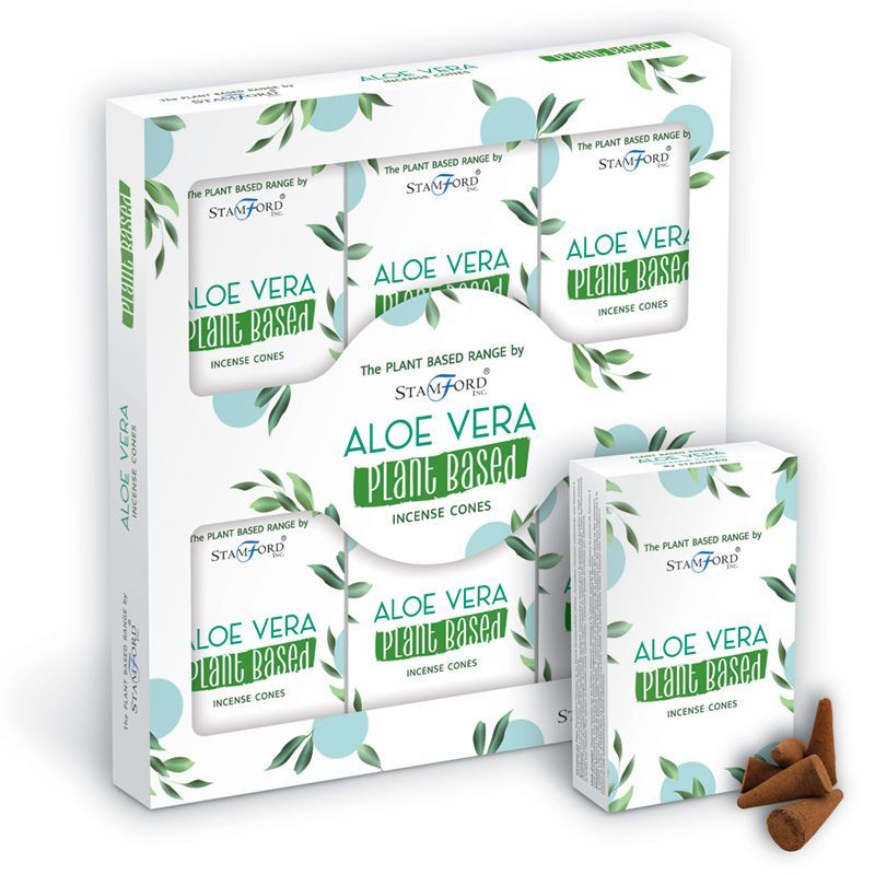 Pflanzenbasierte Räucherkegel Aloe Vera - 12 Stück, 30 Min. Brenndauer