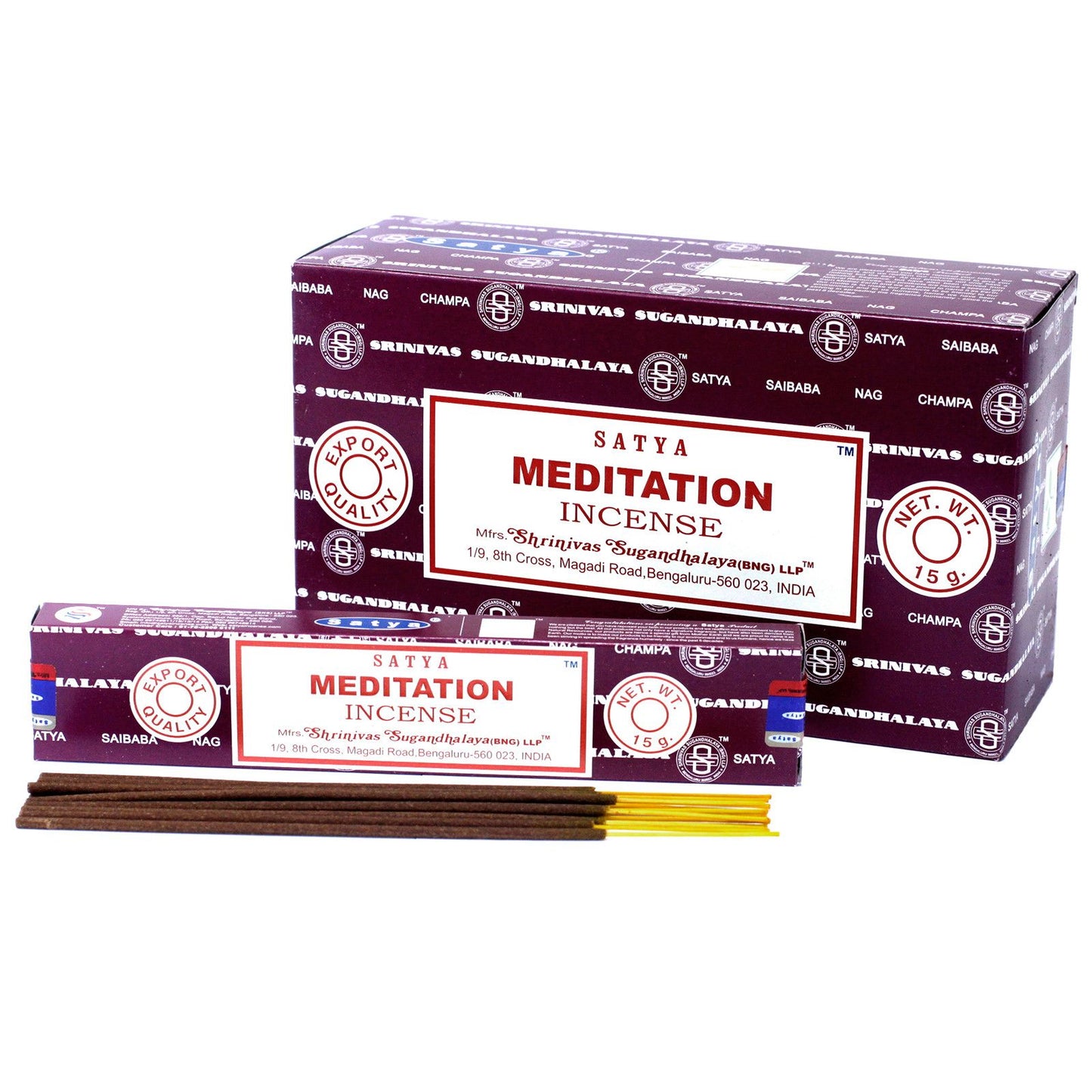 SATYA Meditation Räucherstäbchen - 15 Stück für innere Ruhe & Achtsamkeit