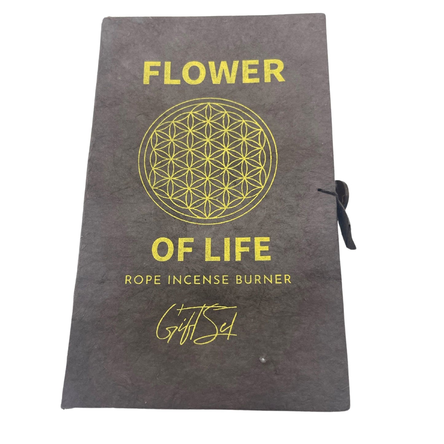 Räucherschnur-Set 'Blume des Lebens' mit Messinghalter – 10 Schnüre in Geschenkbox