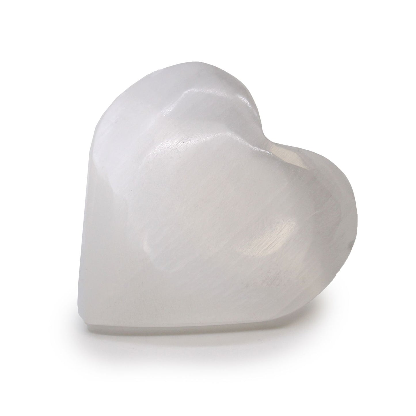 Selenit-Herz, handgeschliffen – Einzigartige Kristallfigur 7-8 cm