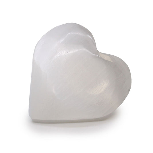 Selenit-Herz, handgeschliffen – Einzigartige Kristallfigur 7-8 cm