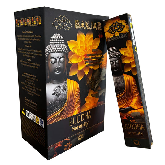 Buddha Serenity Räucherstäbchen - Frisch-holziger Duft für innere Ruhe (12 Stück)