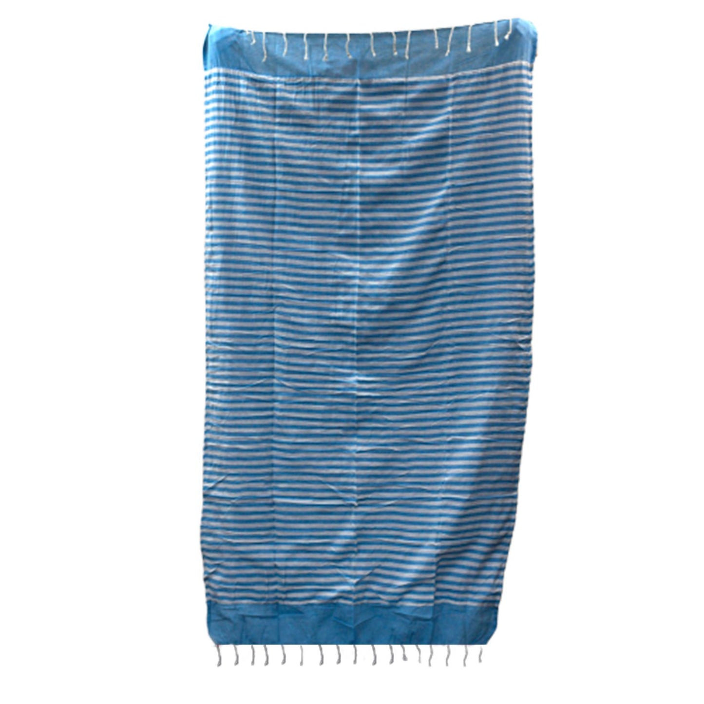 Luxus-Pareo Handtuch 'Meeresrauschen' in Himmelblau – Handgefertigt, 100 x 180 cm
