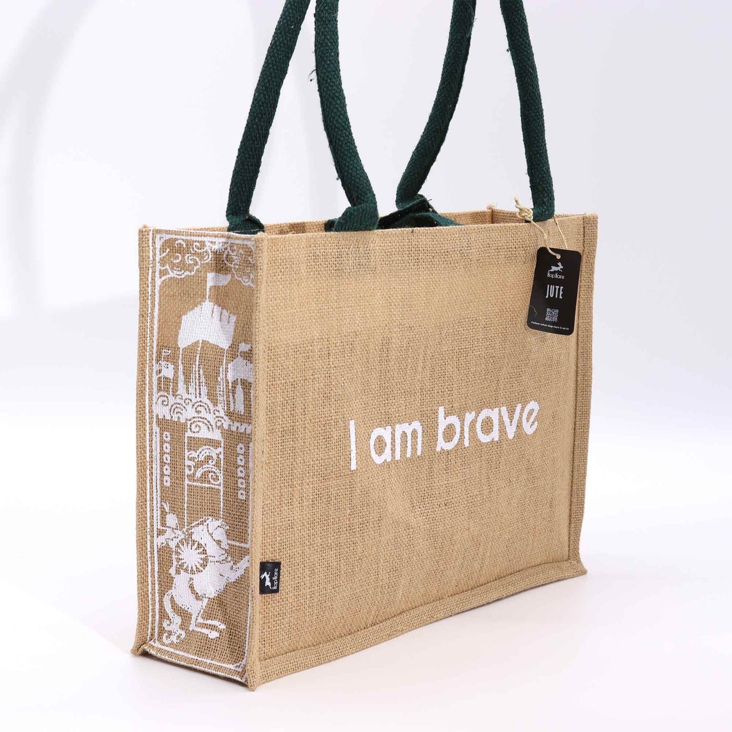 Jute Shopper 'Mutiger Hase' – Nachhaltige Tasche mit inspirierendem Design