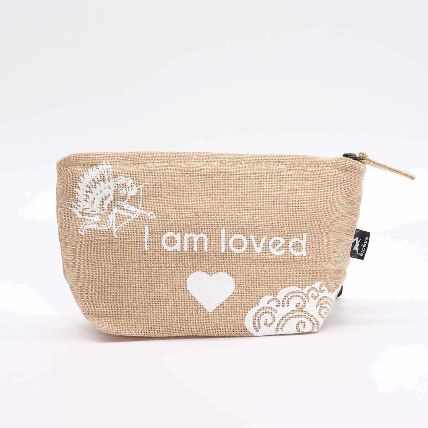 Hop Hare Pouch 'I Am Loved' – Jutebeutel mit liebevoller Botschaft