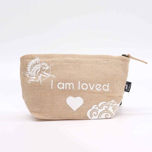 Hop Hare Pouch 'I Am Loved' – Jutebeutel mit liebevoller Botschaft