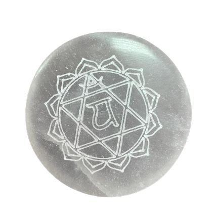 Selenit Chakra-Set: 7 handgeschnitzte Ladeplatten für Energie & Harmonie