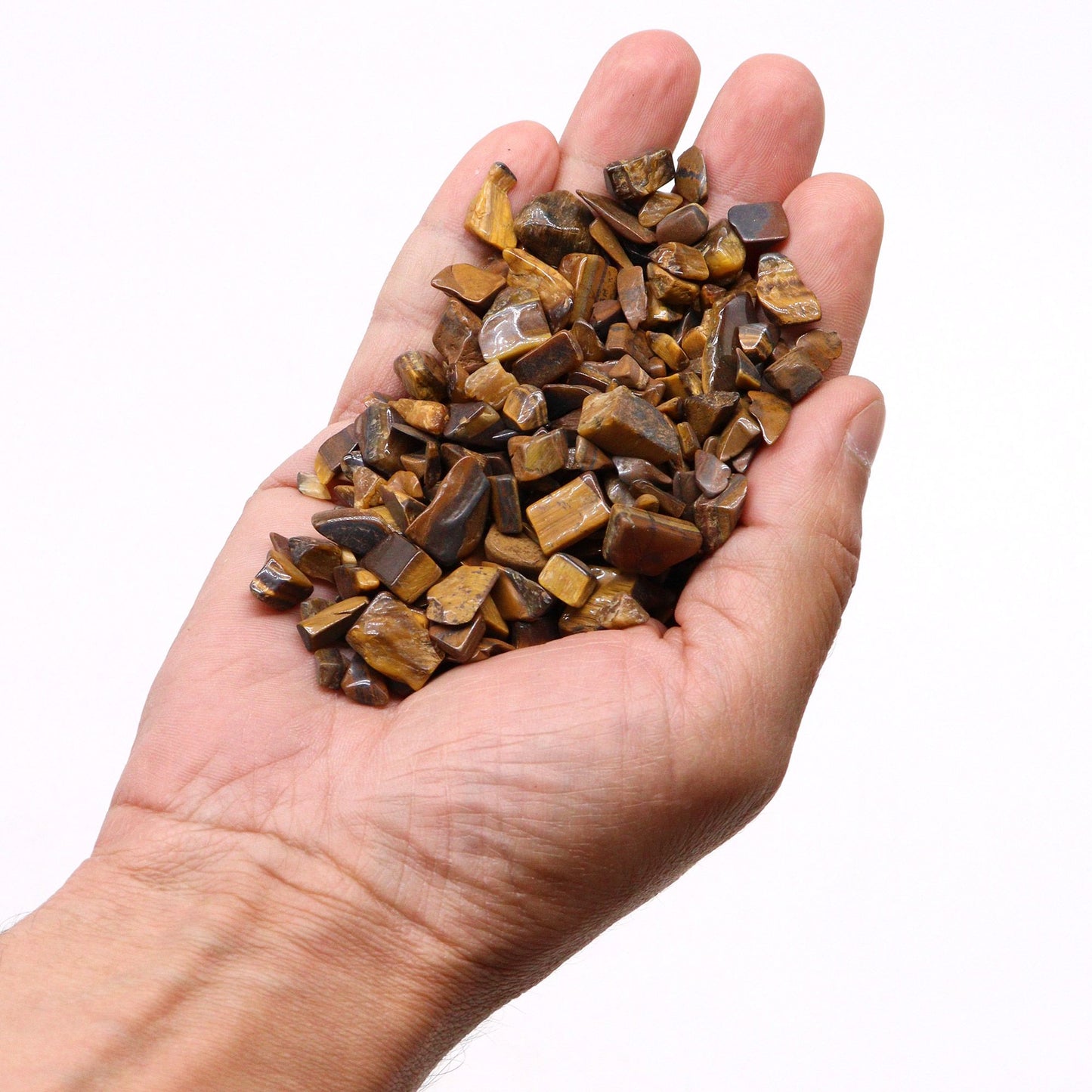 Natürliche Tigerauge-Steinchen 1kg - Dekorative Edelsteinchips in Gold & Braun