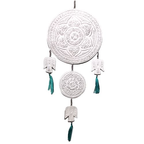 Bali Wandmobile 'Engel' – Handgefertigtes Aluminium mit Perlen in Pastell