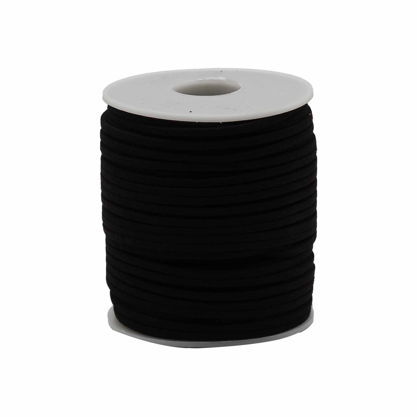 Kordelrolle aus weichem Wildlederimitat, Schwarz, 2,5mm x 45m