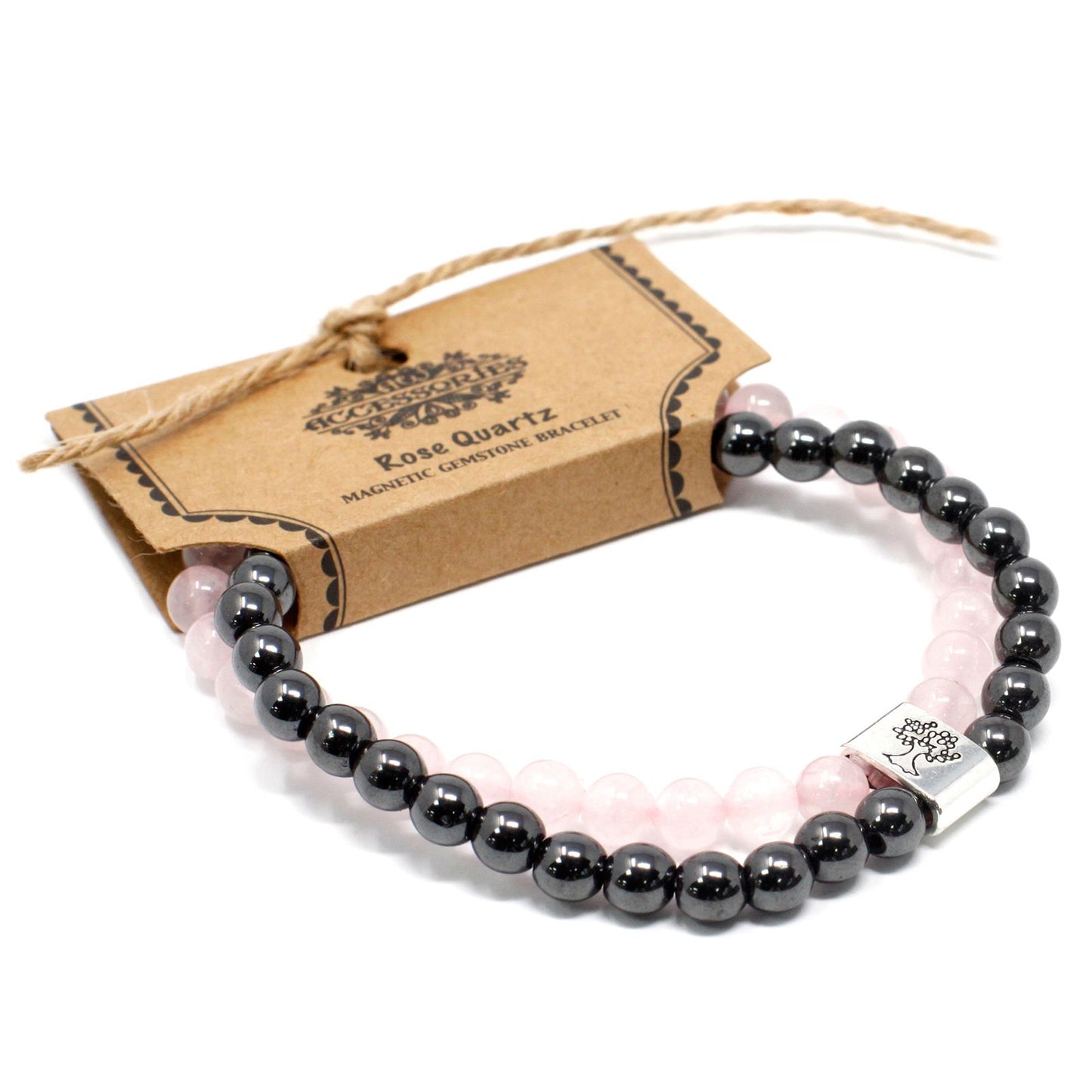 Magnetarmband mit echtem Rosenquarz – Edelstein-Schmuck für Balance & Stil