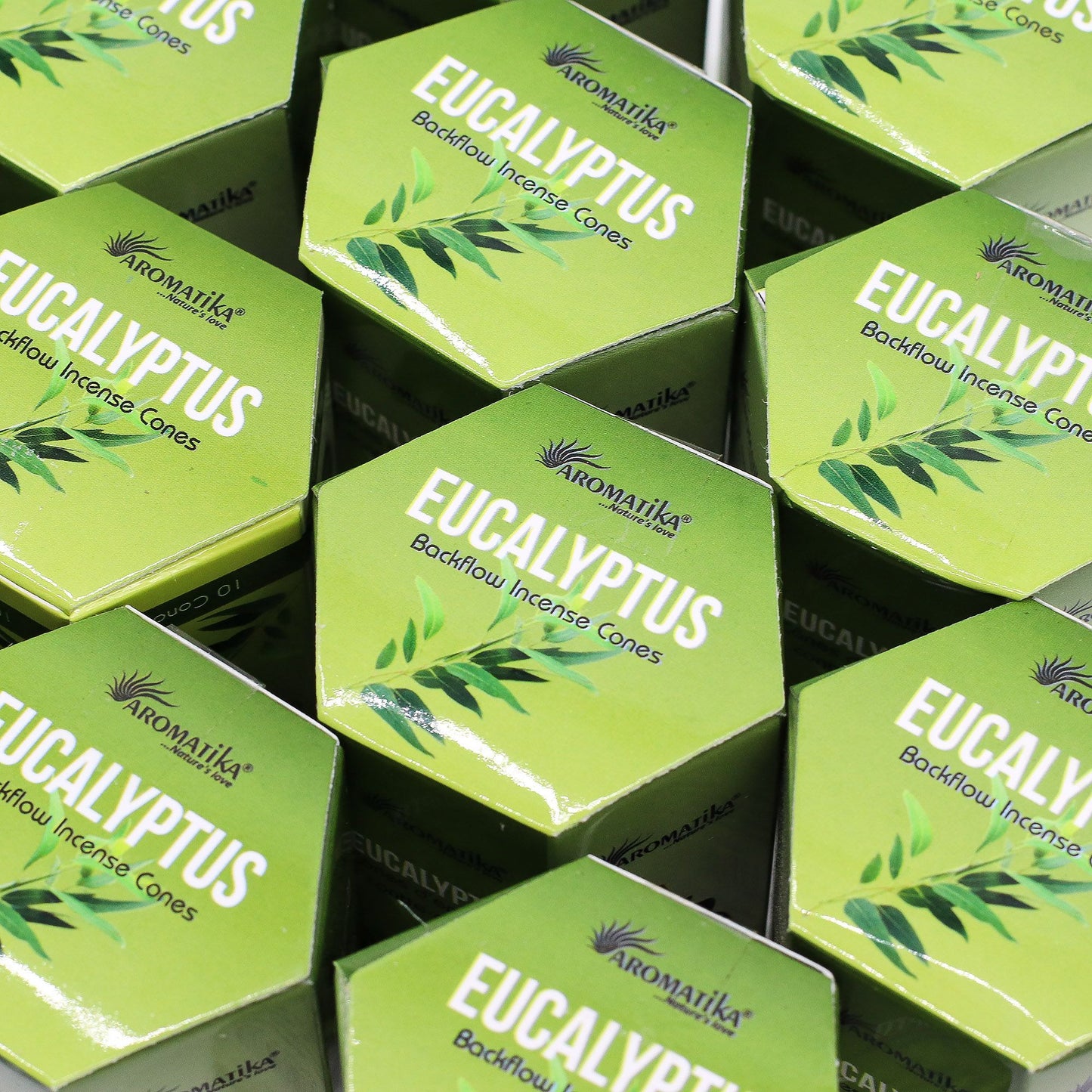 Masala Rückfluss-Räucherkegel Eukalyptus - 10 Stück mit hypnotischem Rauchfluss