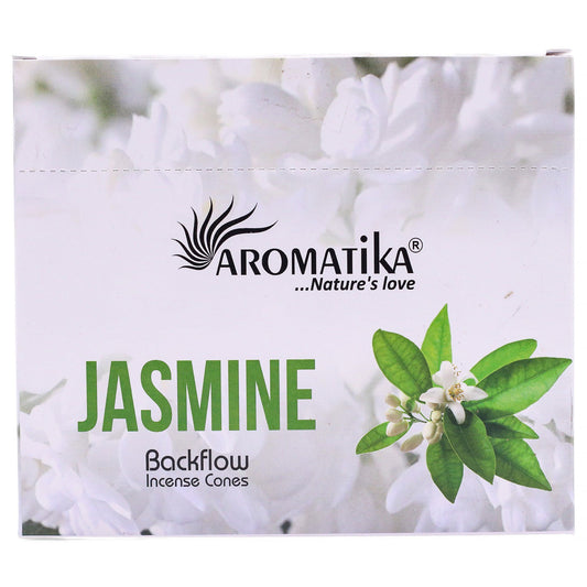 Masala Rückfluss-Räucherkegel Jasmin - 10 Stück mit magischem Rauch-Wasserfall