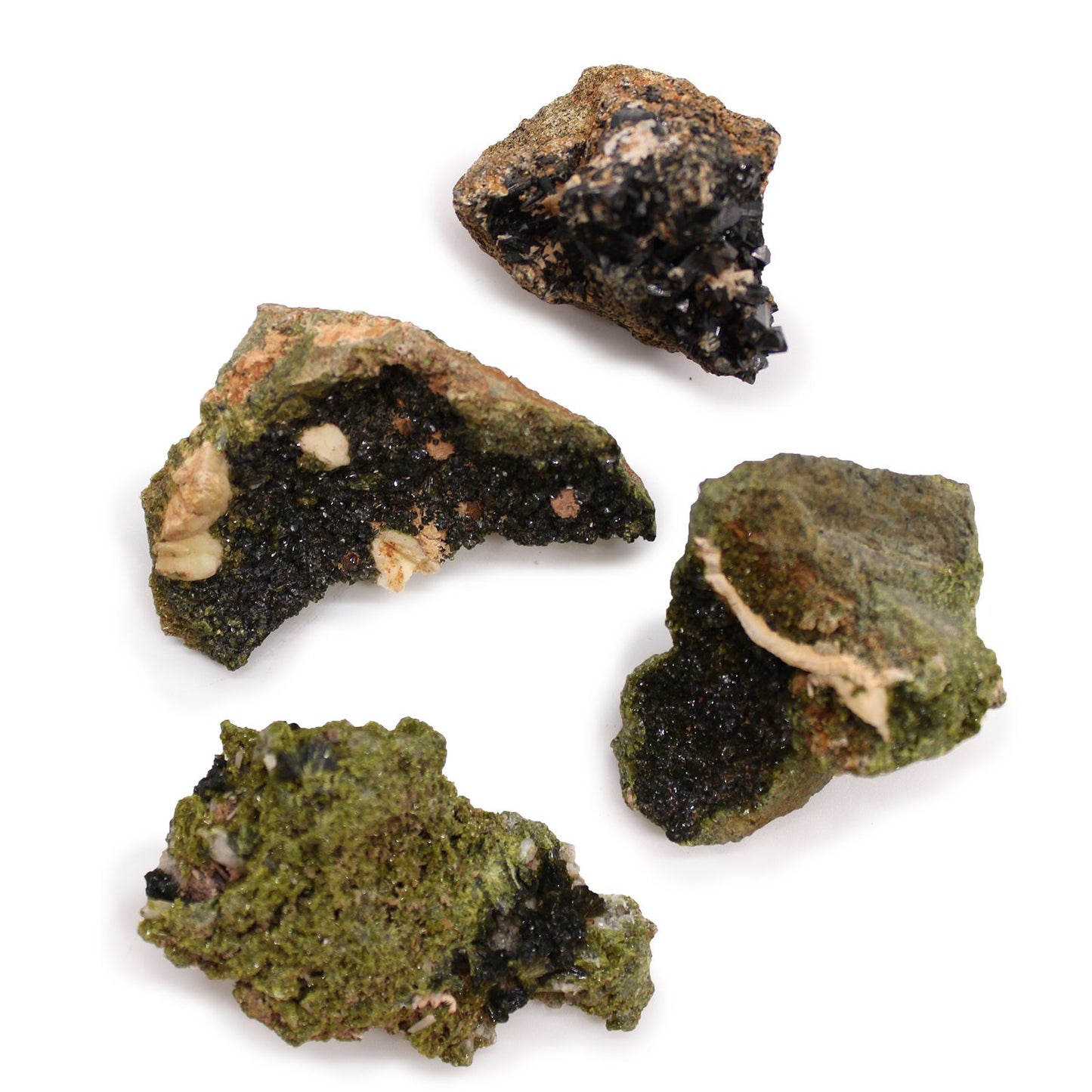 Epidot Kollektion – 10 handverlesene Mineralien im Set
