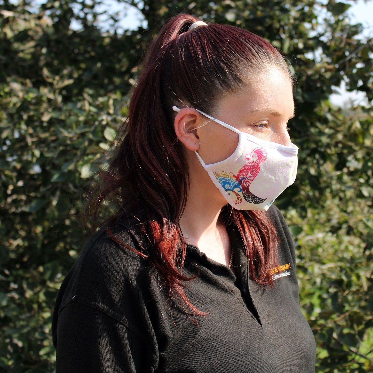 Wiederverwendbare Gesichtsmaske 'Mandala Papagei' für Erwachsene