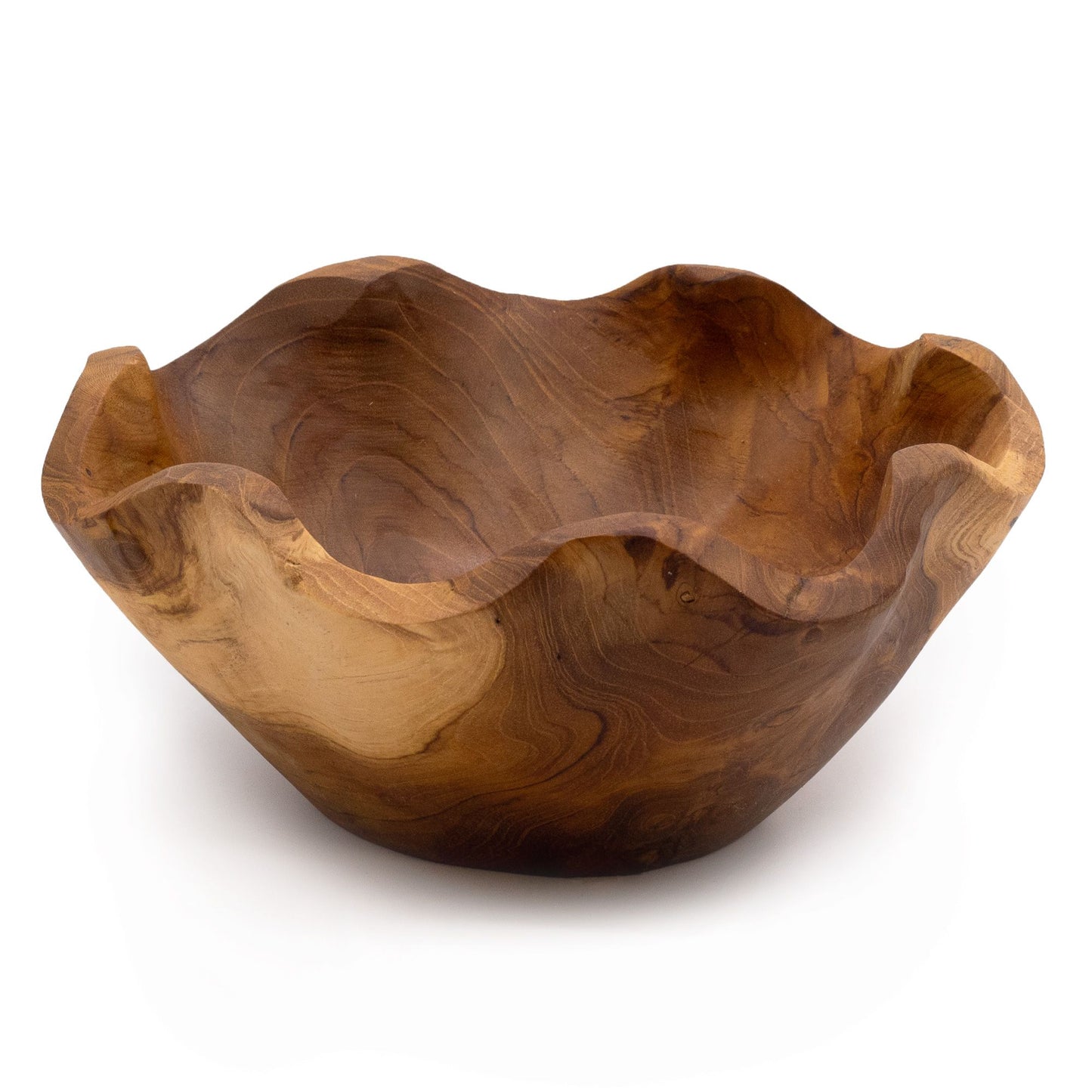Massive Teakholz-Schale für Obst & Deko, 21 x 9 cm