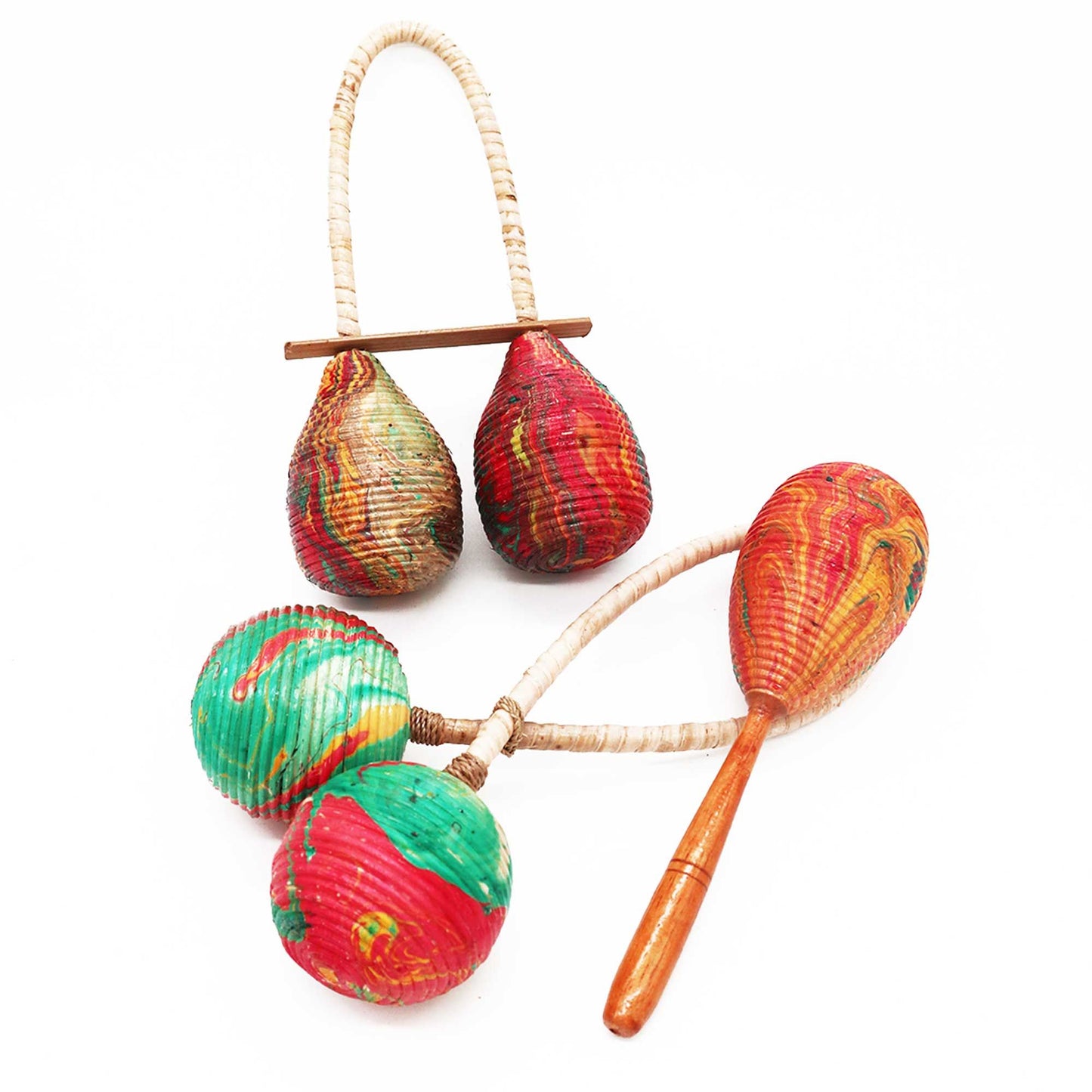Maraca Doppelschleifen – Handgefertigte Rassel aus Natur-Rattan