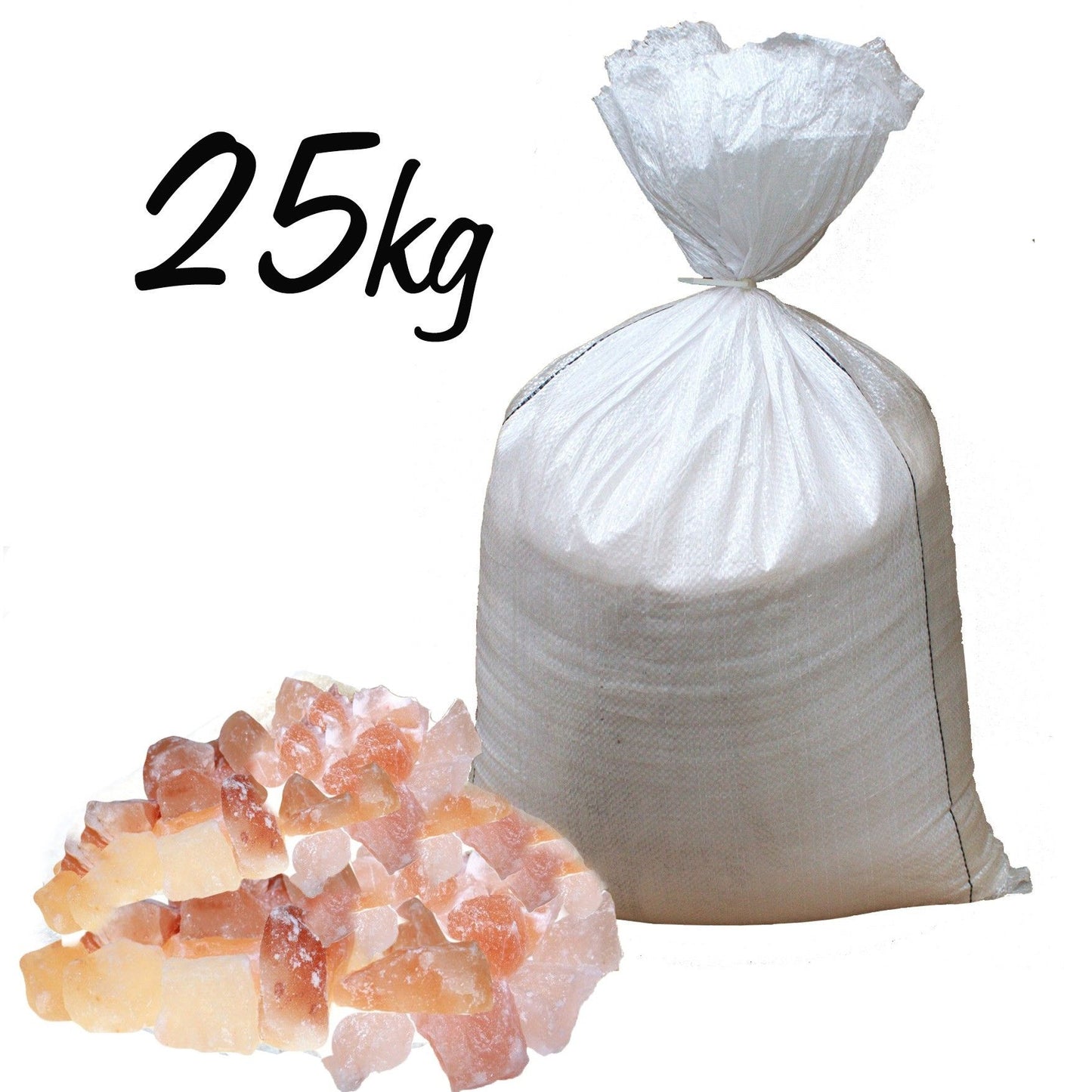 Natursalz Rosa Himalaya-Brocken 25kg im Jutesack – Reines Badesalz