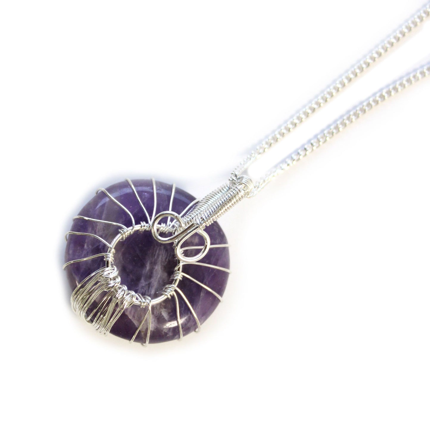 Lebensbaum Halskette mit Amethyst – Versilbertes Schmuckstück