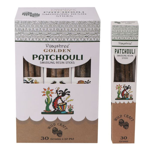Räucherstäbchen aus reinem Patchouli-Harz - 6 Stück im Set (30g)