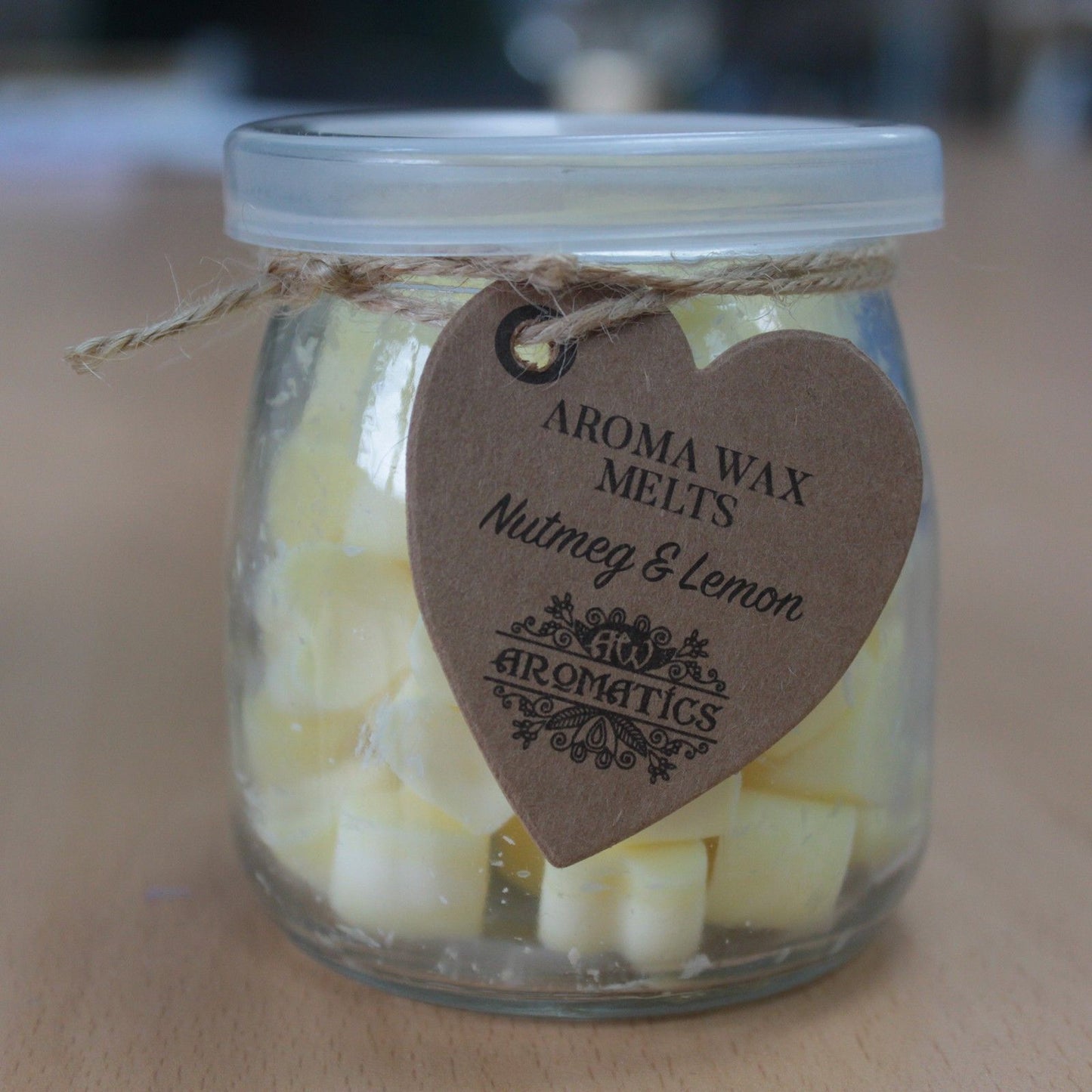 Duftwachs-Herzen Muskat & Zitrone im Glas – Natürliche Raumduftung