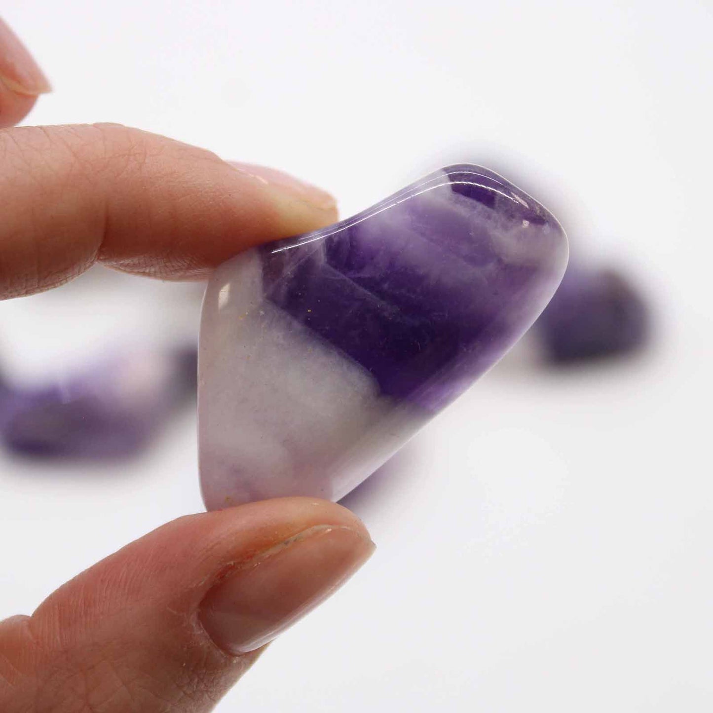 Amethyst-Bänder Trommelsteine, 24 Stück - A-Grade Qualität aus Namibia