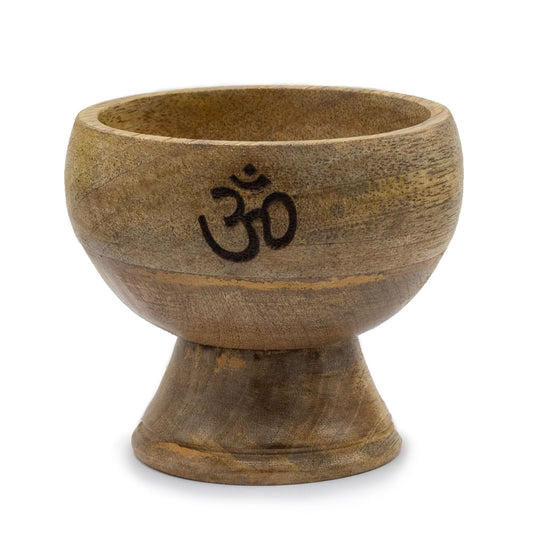 Räucherhalter aus Mangoholz mit Om-Symbol – Handgefertigt in Indien (11x10 cm)