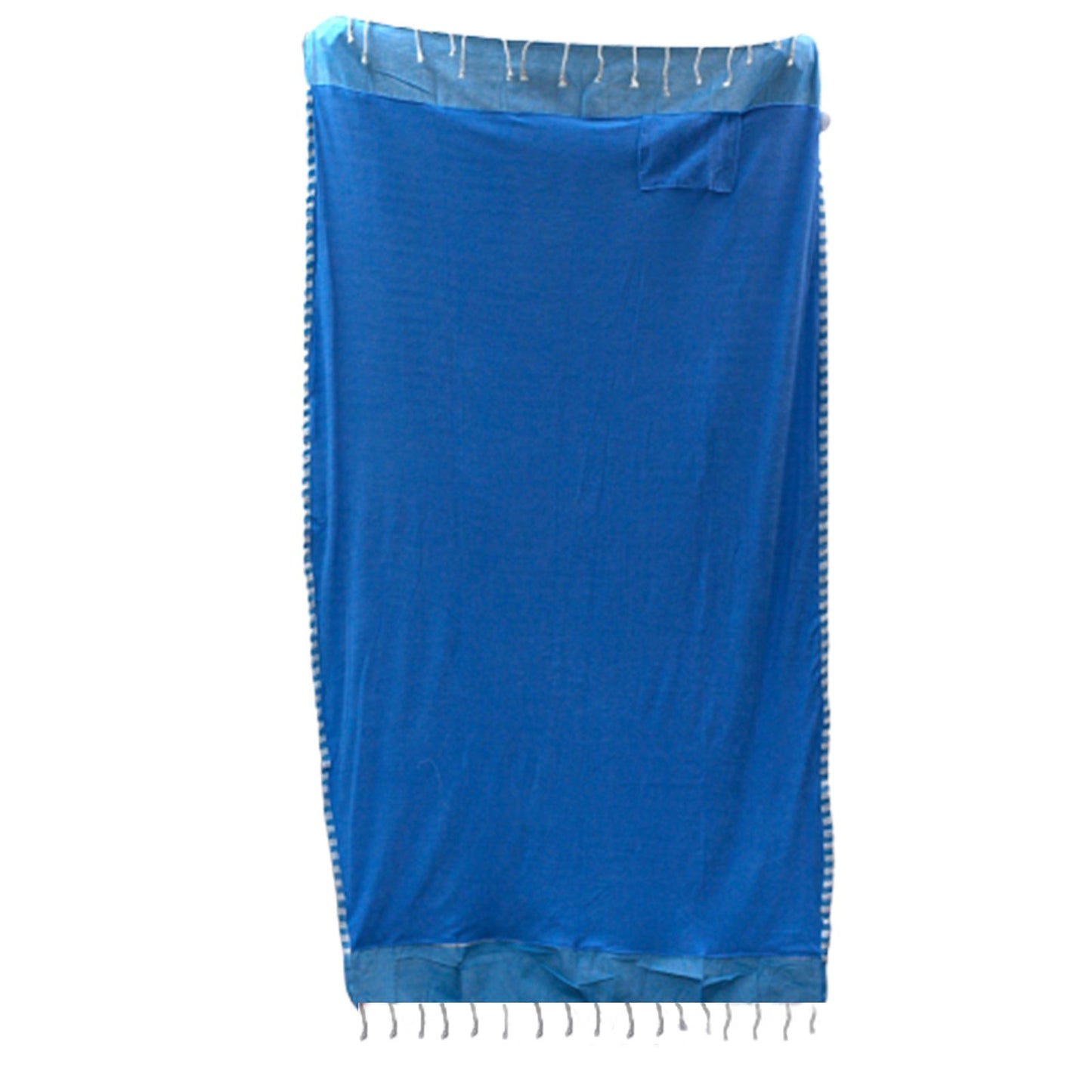 Luxus-Pareo Handtuch 'Meeresrauschen' in Himmelblau – Handgefertigt, 100 x 180 cm
