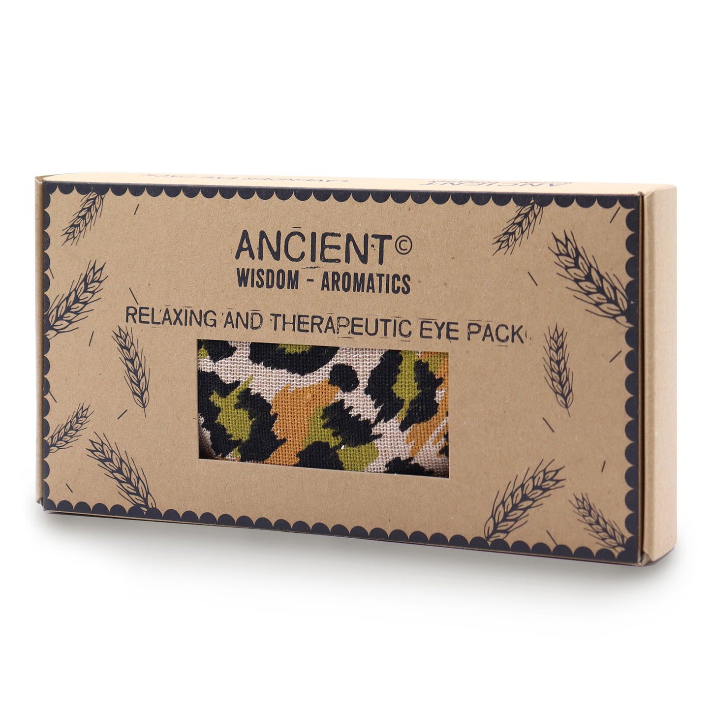 Lavendel Augenkissen in Leoparden-Optik – Naturbaumwolle mit Geschenkbox