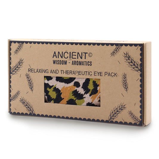 Lavendel Augenkissen in Leoparden-Optik – Naturbaumwolle mit Geschenkbox