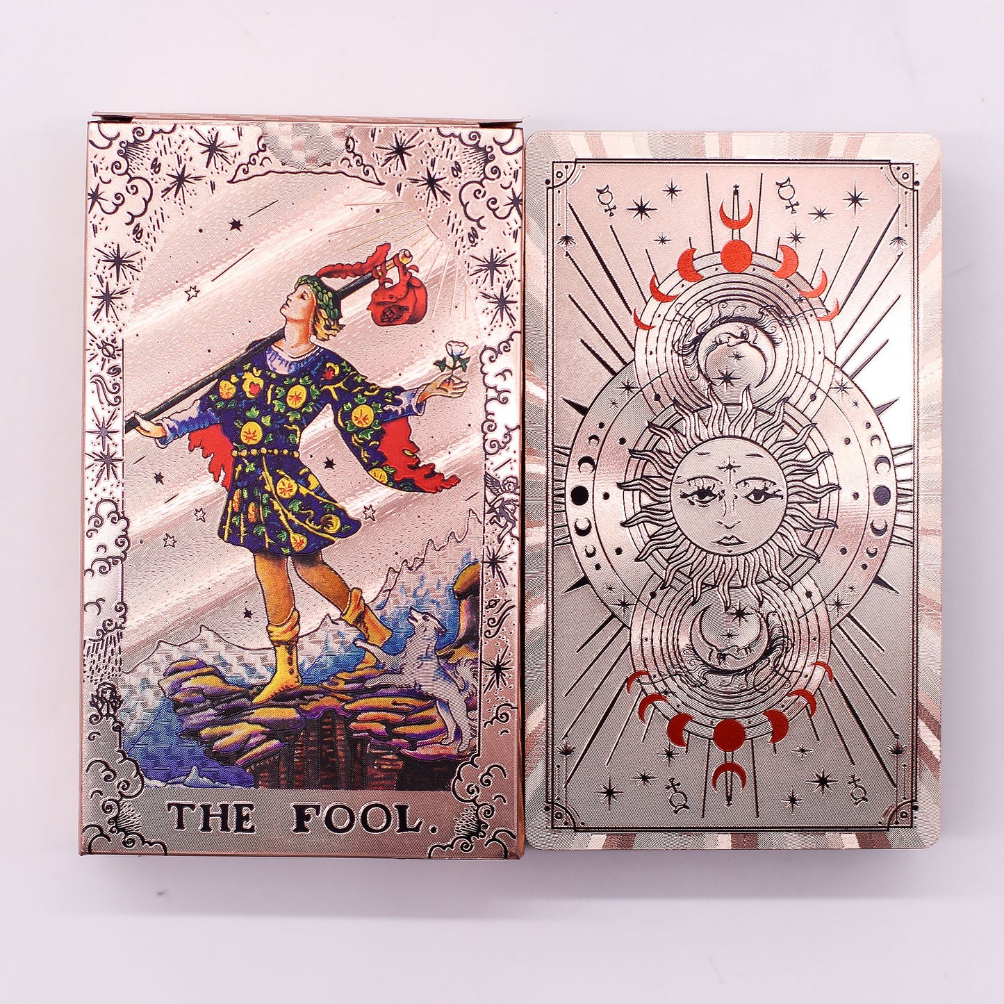 Tarotkarten-Set Mondphasen mit Rose-Gold-Folienprägung inklusive Begleitbuch