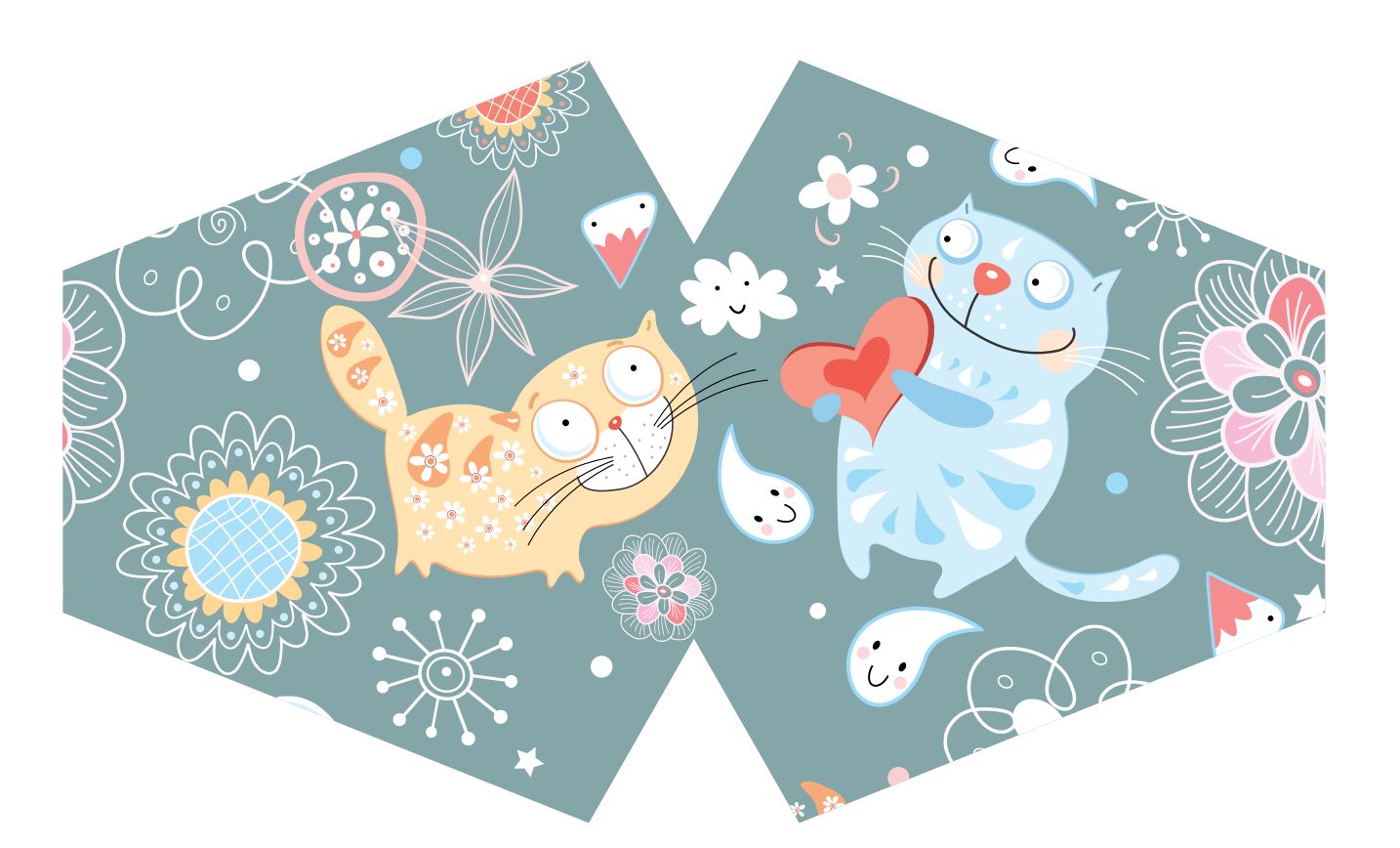 Happy Cats Kindermaske – Wiederverwendbar mit Filter