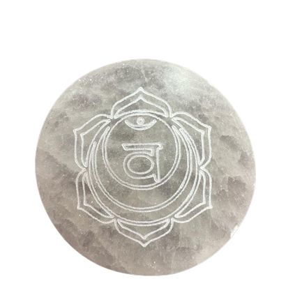 Selenit Chakra-Set: 7 handgeschnitzte Ladeplatten für Energie & Harmonie